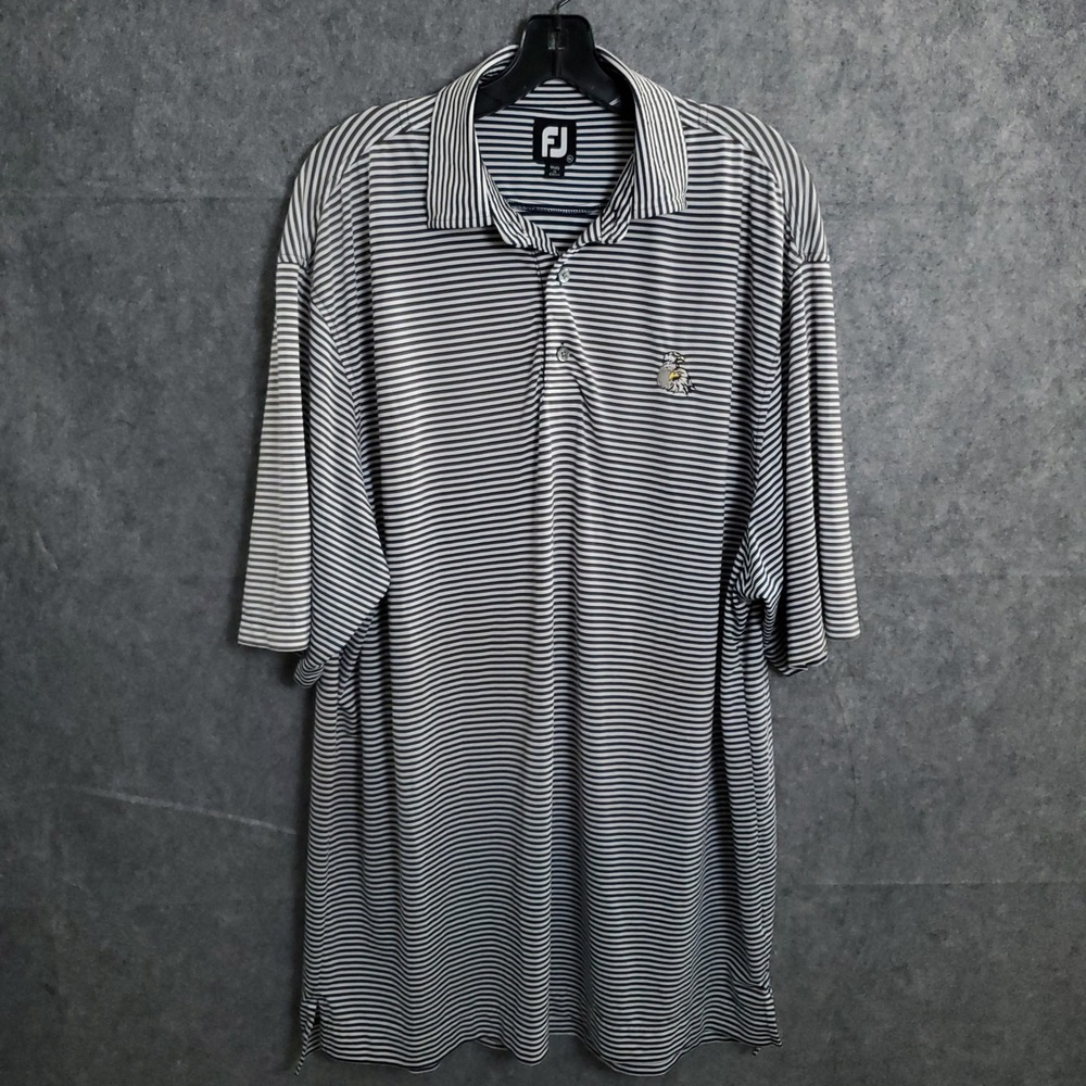 FootJoy Performances Golf Polo Shirt Mens Sz XL Sports Striped Eagle Logo Club